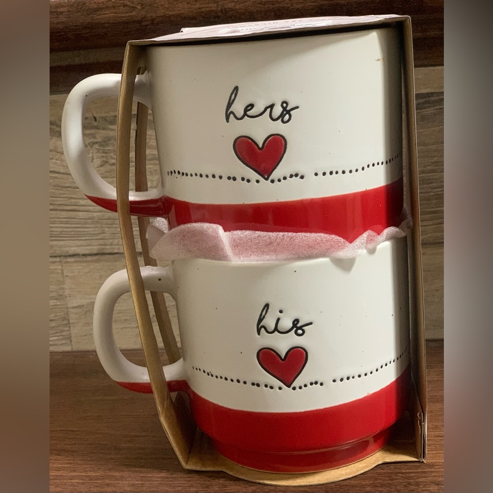Coffee Ceramic Mugs His and Hers Double Sided. - New
